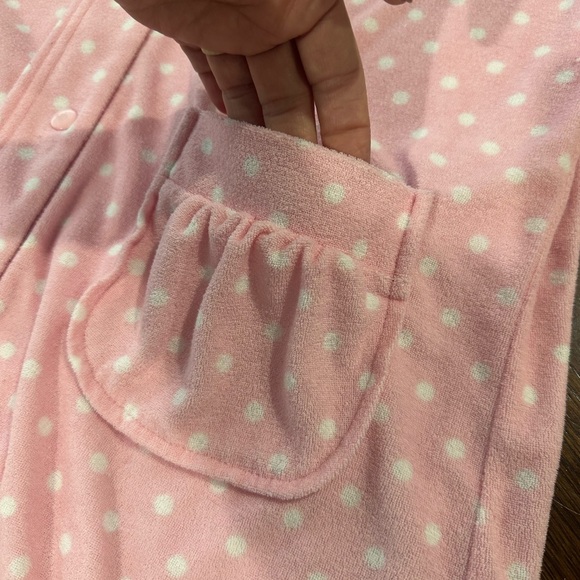 Miss Elaine Cotton Terry Robe House Dress sz Large Pink snap Front 2 Pockets - Picture 6 of 9